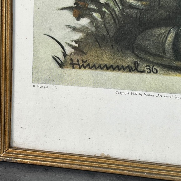 Vintage 1937 Hummel Stormy Weather Print Ars Sacra Josef Muller Munich Germany - Picture 6 of 10